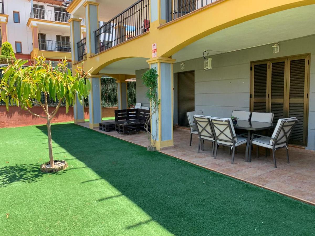 Apartamento con jardín privado y acceso a piscina Huelva Exterior foto